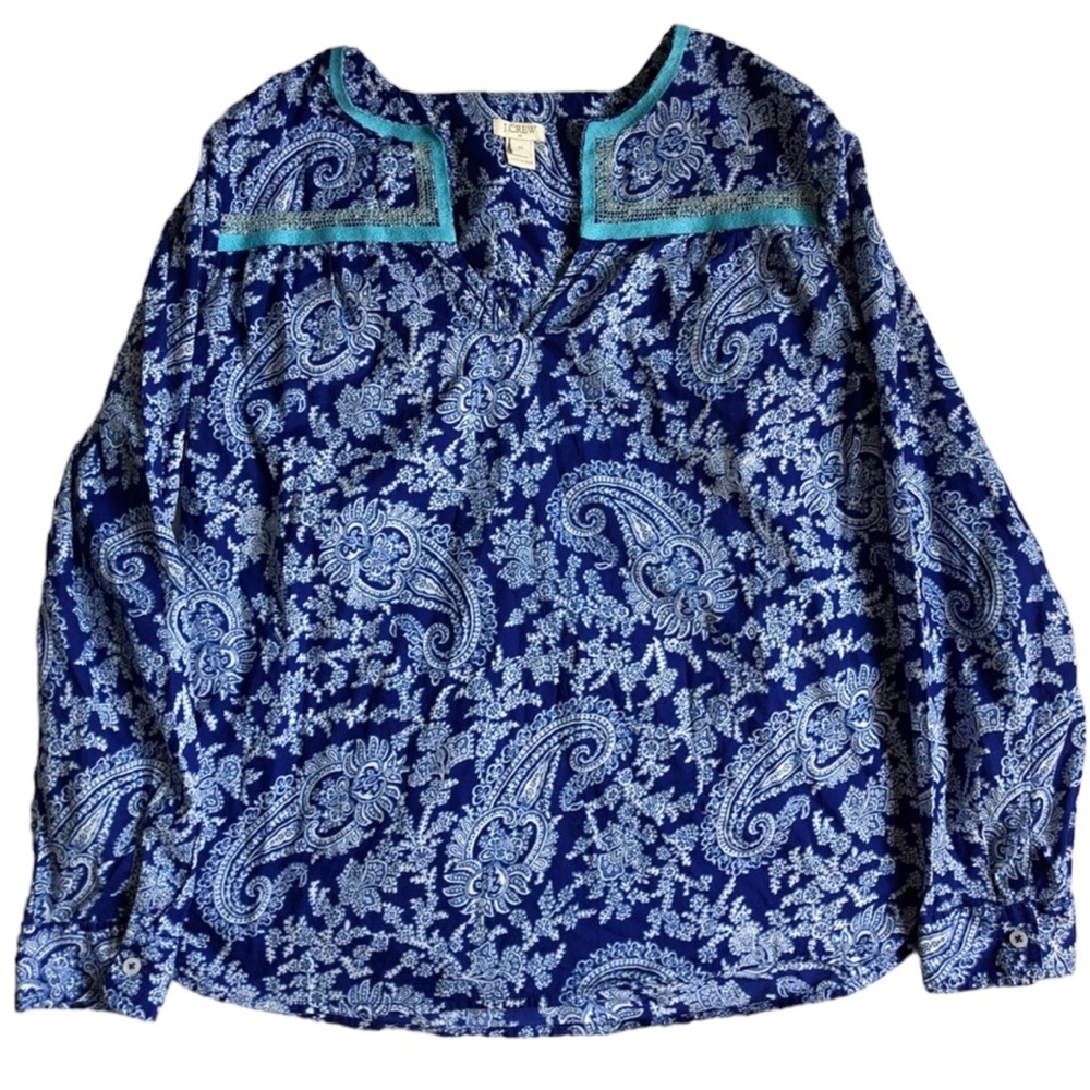 J. Crew Paisley Print Top